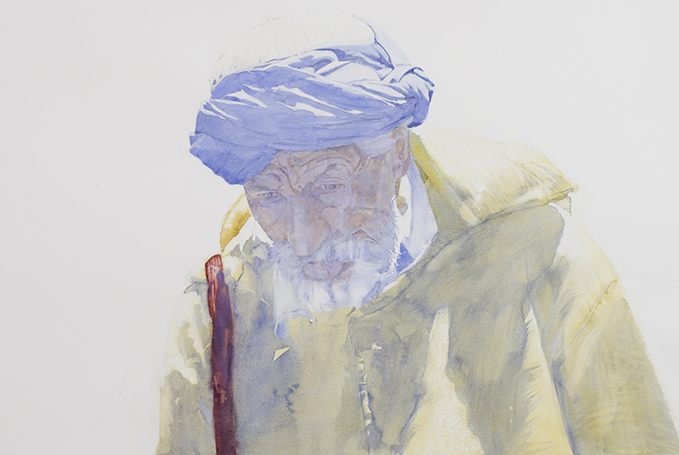Giclée from watercolour painting Blue Turba by Klaus Hinkel