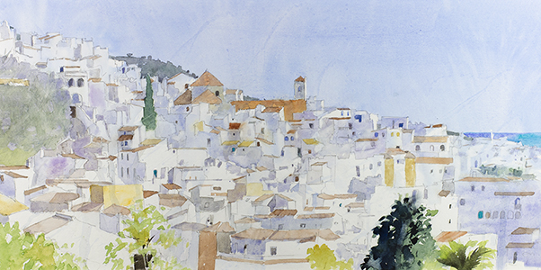 giclee of watercolour painting of Frigiliana