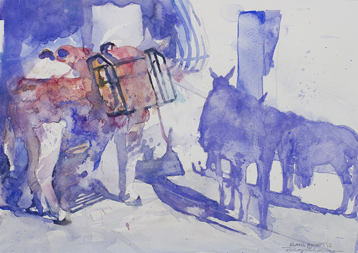 Giclée from watercolour painting Mittagspause by Klaus Hinkel