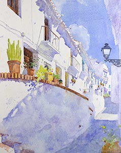 giclee of watercolour painting of Frigiliana