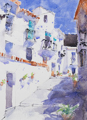 giclee of watercolour painting of Frigiliana near Malaga