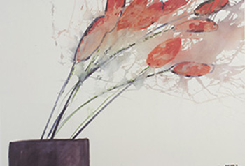Print of watercolour painting felicidad by Klaus Hinkel