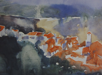 watercolour painting frigiliana2 by Klaus Hinkel