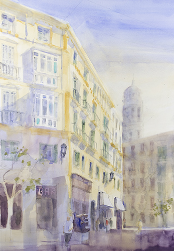 watercolour painting Malaga by Klaus Hinkel
