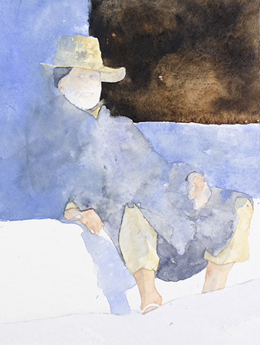 watercolour painting OldMan by Klaus Hinkel