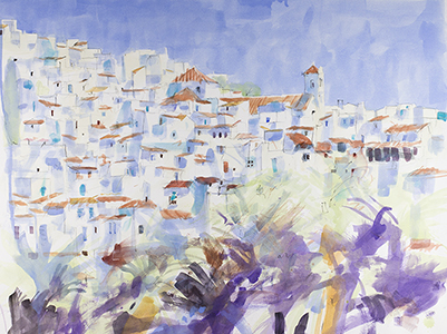 Watercolour painting Frigiliana