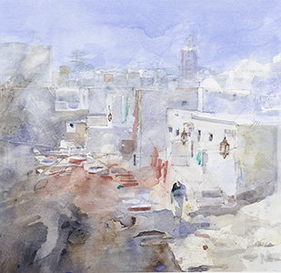 Watercolour painting Tetuan Maroco