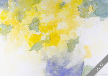 Watercolour painting yellow flowers
